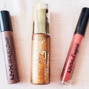 Nyx Liquid Lipsticks and Hard Candy Body Luminizer